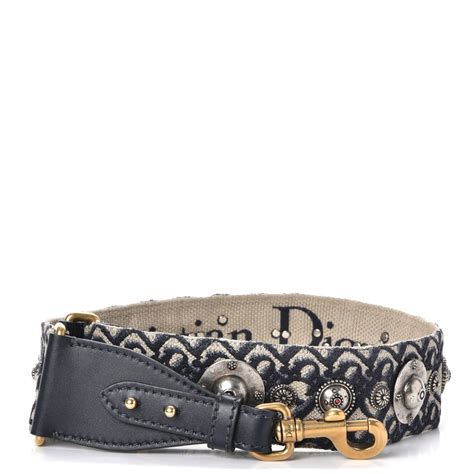 christian dior black strap|Christian Dior oblique studded strap.